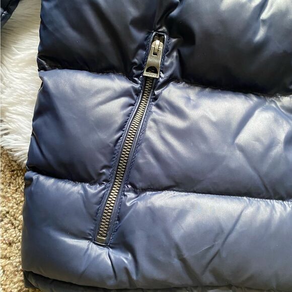 Guess Puffer Coat Bubble Puffy Jacket Blue Outdoor Detachable Hood Womens Small - Picture 9 of 14